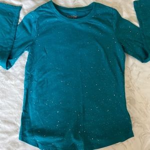 Long Sleeve Turquoise Sparkle Shirt